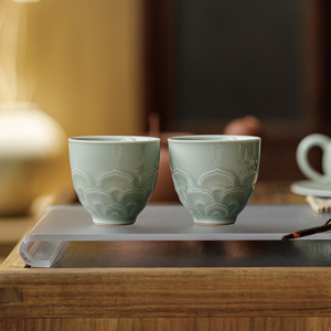 Guanlan Ceramic Lotus Relief Master Cup Porcelain Dehua County Kung Fu <b>Tea</b> <b>Set</b> Personal <b>Tea</b> Cup Afternoon <b>Tea</b> - Product Image 2