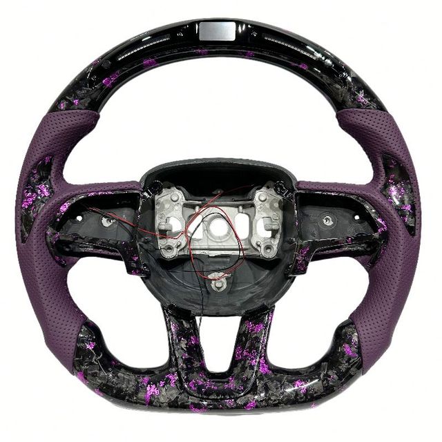 LED Carbon Fiber Leather Steering Wheel for Dodge Charger Challenger Hellcat Durango SRT Chrysler 300 Jeep Grand Cherokee