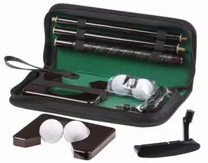 executive foldable for home indoor play ball club putting with leather pouch2 balls mini golf putters golf ball set