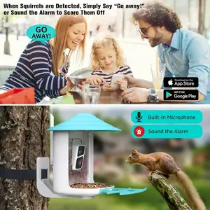 Smart Outdoor Bird Feeder With Camera AI Identification Wireless Auto Capture Motion Detection For Bird Lovers