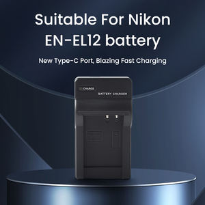 Chargeur DC Type-C de voyage pour appareils photo Nikon S710 S610 S620 S8100 <span class=keywords><strong>S9200</strong></span> S6100 P300 P330 AW100s, batterie EN-EL12, accessoire pour appareil photo - Product Image 2