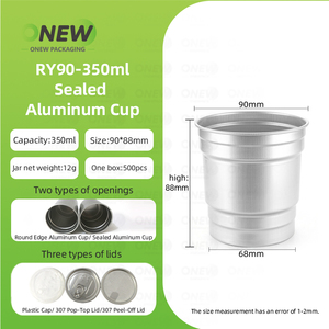 Vaso de Aluminio para Cerveza o Refresco, Reciclable, para Campamento, Fiestas, <span class=keywords><strong>9O</strong></span> Caliber, 12 oz, para Bebidas Frías - Product Image 2
