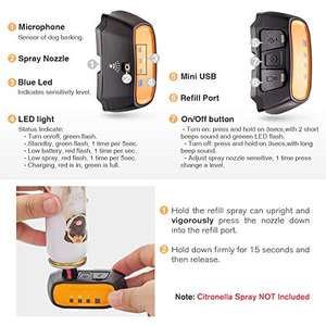 Dispositivo antiladridos NTI 2023, rango de control de 150m, recargable, para perros, para repray Ark ollar con control remoto y collar de ladridos automático - Product Image 5