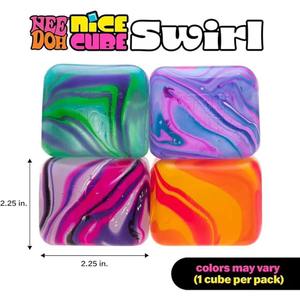 Schylling Nee-Do0h Nice Cube Swirl Silicone Sensory <b>Toy</b>-Super Solid <b>Squish</b> Unique Swirling Color Blend-Unisex 14 Years & up - Product Image 3