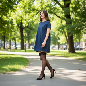 Chaussettes transparentes pour femmes, hauteur genou, 15 deniers, nylon, motif à pois, taille unique, pour un usage quotidien, style habillé - Product Image 2