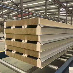 Panneaux <span class=keywords><strong>de</strong></span> toiture sandwich isolés en <span class=keywords><strong>laine</strong></span> <span class=keywords><strong>de</strong></span> <span class=keywords><strong>roche</strong></span> acier ignifuge 50 <span class=keywords><strong>mm</strong></span> à <span class=keywords><strong>prix</strong></span> abordable pour grange et atelier, panneau sandwich pour garage automobile - Product Image 3