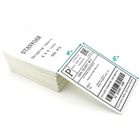 Étiquettes d'expédition thermiques directes personnalisées 100 mm x 150 mm (4x6) en fanfold, autocollantes vierges avec code-barres pour la logistique