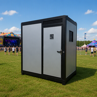 Cabine de toilette préfabriquée respirante, portable, modulaire, pour extérieur, structure en acier étanche, installation facile, prix usine