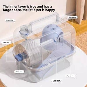 Lujosa y Duradera Villa para Hámster de ABS, Transparente Panorámica de Doble Capa, Multifuncional, con Estuche de Transporte Interior - Product Image 3