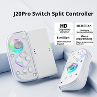 Controlador de Juego J20pro con Mango Dividido Izquierdo/Derecho, Inalámbrico, NFC, Vibración, Botones Mecánicos, Compatible con Juegos Somatosensoriales