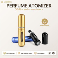 Flacon pulvérisateur de parfum rechargeable à remplissage par le bas, vide, doré, 5 ml, mini flacon de parfum pour voyage