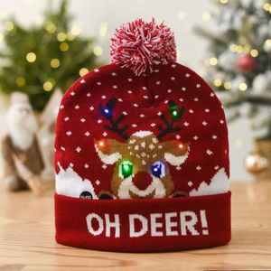 Gorro de Punto Jacquard Personalizado para Hombre y Mujer, Gorro Navideño con Diseño de Dibujos Animados y Luces LED - Product Image 2