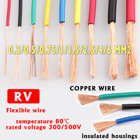 RV BV H05V-U H05V-K H05V-R 1mm 1,5mm 2,5mm Flexible PVC-Hausverkabelung Beleuchtung Elektrische Leitungen 4mm 6mm 10mm 16mm Elektrokabel