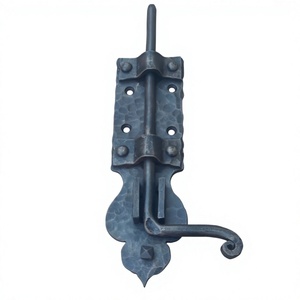 Pestillo de hierro forjado con acabado de óxido negro, forma plana, para instalación en el hogar, herramientas de ferretería, pestillo para puerta o portón - Product Image 1