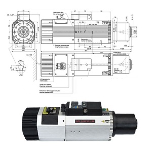 แกนหมุน CNC 9KW กำลังสูง BT30/BT40 แบบระบายความร้อน ATC |   ตัวเปลี่ยนเครื่องมืออัตโนมัติ 24000 รอบต่อนาที ISO30 แบริ่งมอเตอร์ปั๊มสำหรับงานกลึง - Product Image 4