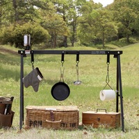 Support d'accessoires suspendus de camping détachable en aluminium et portable léger pour l'extérieur avec crochet