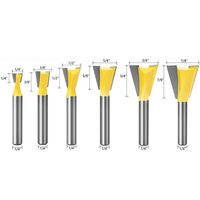 Fraise à queue CNC 3 pièces pour le travail du bois, en carbure, 2 flûtes, diamètre 8 mm, hélice 45°, tranchant de coupe 16 mm, HRC 45, pour machine de gravure OEM DIAOKE TZ