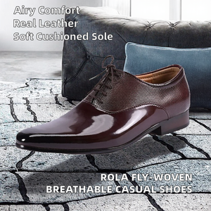 Rola New Fly-woven Breathable <b>Casual</b> <b>Shoes</b> with Genuine Leather Upper and Rubber Insole - Product Image 2