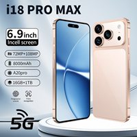 Téléphone Android I18 Pro Max 5G, bandes globales LTE, Snapdragon 8 Gen4, appareil photo HD 108MP, 8000mAh, lecteur d'empreintes digitales 0,01s, AMOLED 144Hz, 16 Go de RAM