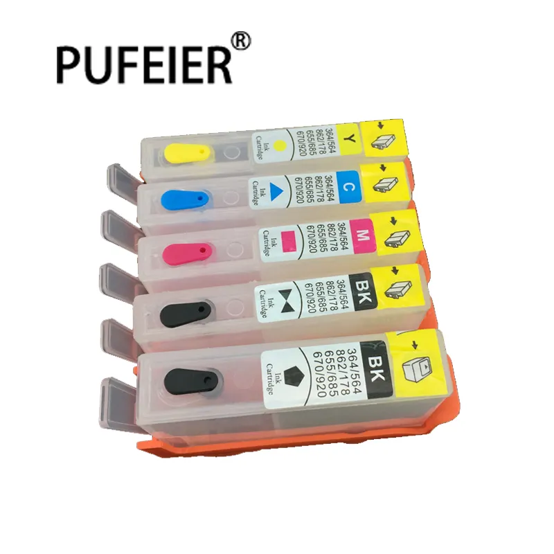 5 Kleur Navulbare Inkt Cartridge Met Chip Compatibel Voor HP178 Photosmart C5380 C6380 D5460 C310c C309g C309c C309a Ciss