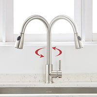 Robinet de cuisine à tirette certifié NSF & CUPC avec tête de pulvérisation magnétique auto-amarrante