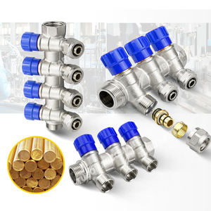 Colector de calefacción de plomería de latón, colector en <span class=keywords><strong>plomberie</strong></span> laiton, colectores de latón PEX de agua macho de 3 vías y 4 vías para distribuidor de agua - Product Image 5