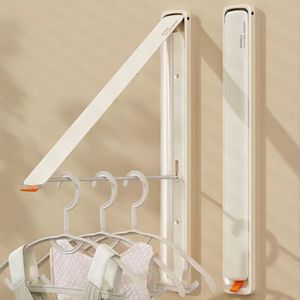 Folding Wall <b>Mounted</b> Clothes Drying Rack Single Bar Telescopic Foldable Indoor Outdoor Balcony Use - Product Image 1