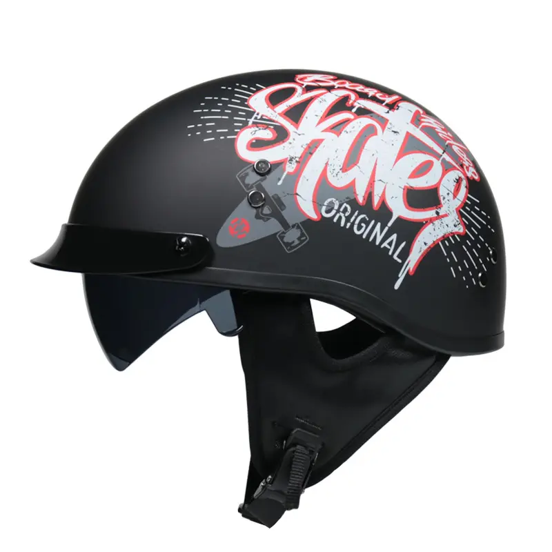 男性と女性のためのカスタマイズされた電気自動車ハーレークラウンプリンスヘルメット夏のハーフヘルメット軽量レトロオープンヘルメット