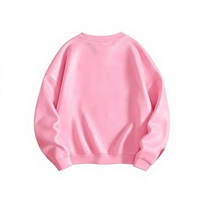 Pink Men's O-Neck Pullover Sweatshirt Printed Knitted Regular Sleeve Solid Design Front Logo Autumn Wear - Product Image 2