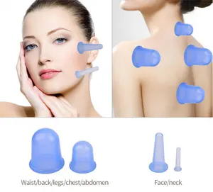 Acupuncture Body Massage Cupping Cups Silicone Vacuum Acupuncture Cupping Therapy Silicone 4 PCS Facial Cupping Sets