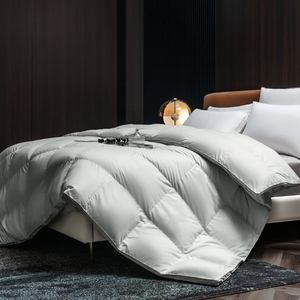 Couette Hiver Plumes Et Duvet D'oie Double - Lourd 500 G/m², 100% Coton, Blanc, Languettes D'angle