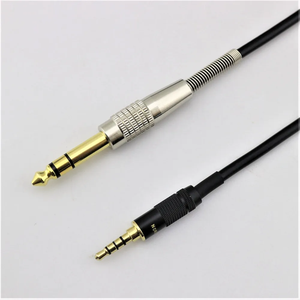 Black Net Oxygen-1 <span class=keywords><strong>Cable</strong></span> de auriculares redondo doble <span class=keywords><strong>paralelo</strong></span> de cobre 3,5 a 6,5 <span class=keywords><strong>Cable</strong></span> de audio de 4 polos - Product Image 4