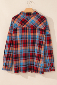 Blus Flanel Vintage Ukuran Besar Wanita SWODART, Motif Kotak-kotak, Kancing Depan, Pakaian Musim Dingin Panjang - Product Image 3