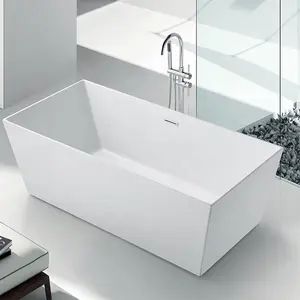 Modern Design Large Fiberglass Rectangle Corner Freestanding Bathtub Bath Tub