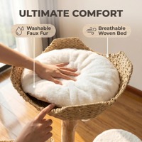 Tour d'activités pour chat en laine de luxe, style maison, avec panier suspendu, durable, facile à assembler, pour Halloween et Noël, vente en gros fabricant