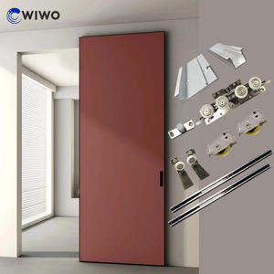 Hayalet kapı donanım aksesuarları tam Set gizli parça sürgülü kapı dört tekerlekler Rolls tampon kasnak silindir sistemi parçaları - Product Image 5