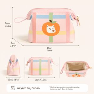กระเป๋าเครื่องสำอางลายการ์ตูนน่ารักสำหรับผู้หญิง กระเป๋าใส่เครื่องสำอางสำหรับเดินทาง กระเป๋าใส่ของใช้ในห้องน้ำขนาดใหญ่ กระเป๋าจัดระเบียบแบบซิป รับทำโลโก้ตามสั่ง OEM ODM - Product Image 2