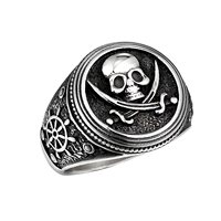 Cincin Perhiasan Fashion Baja Tahan Karat Tengkorak Dominan Gaya Hip Hop Punk Gothic untuk Pria Produsen Grosir Hadiah Ulang Tahun