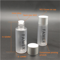 Flacon cosmétique vide en plastique PET de 15 ml, rond, à épaule plate, avec bouchon à vis, pour emballage de soins de la peau