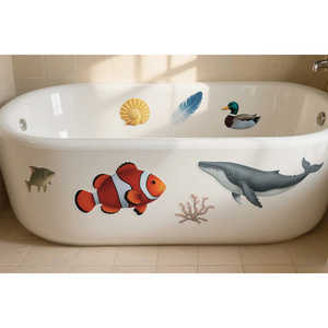 Cinta Antideslizante para Bañera de PEVA Transparente con Diseño de Pez, Nueva, con 20 Años de Experiencia de Fábrica, Longitud Personalizable, Fabricación Manual - Product Image 3