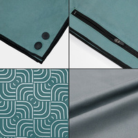 Serviette de banc de gym avec poche pour téléphone 120x50cm, anti-transpiration, séchage rapide, lavable, avec boutons-pression
