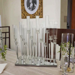 SMOOTH Luxury Clear Crystal Candelabra for Wedding Valentine's Day Birthday Parties-High Quality Customized Color Decor - Product Image 1