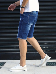 Pantalones cortos de mezclilla ajustados rasgados masculinos de verano al por mayor - Product Image 6