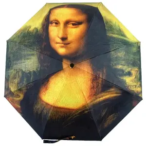 Бесплатный образец низкий минимальный объем заказа фото печати фабрика питания дешевые пользовательские Мона Лиза печати зонтик