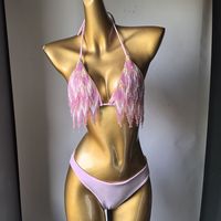 Bikini de luxe pour filles, orné de strass, vêtements de danse brillants, maillots de bain, vêtements de plage