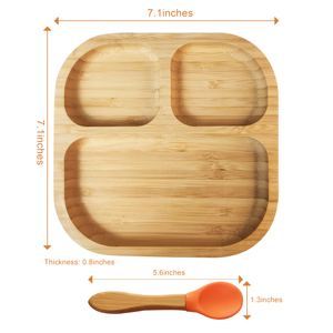 Plateau écologiques en bambou pour bébé, avec anneau d'aspiration - Product Image 2
