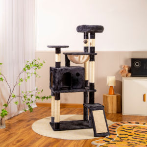 Árvore Arranhadora para Gatos Moderna em Pelúcia Sintética <span class=keywords><strong>2026</strong></span>, Casa para Gatos, Poste de Arranhar para Escalar - Product Image 1