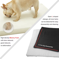 Lit pour chien en mousse à mémoire de forme imperméable amovible en faux daim, design moderne rectangulaire, écologique, multifonctionnel, canapé pour animaux de compagnie
