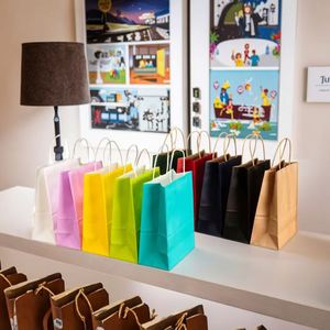 Wholesale Customized Kraft Paperboard Bags Environmentally Friendly Packaging for Jewelry Gifts Colored with Brand Name - Product Image 5