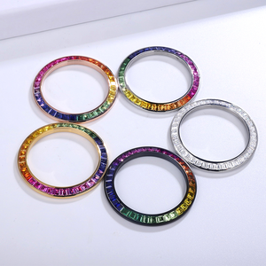 Anster personalizado azul y blanco 40mm colorido Arco Iris laboratorio corindón <span class=keywords><strong>reloj</strong></span> bisel ajuste manual Color <span class=keywords><strong>reloj</strong></span> bisel para fabricación de relojes - Product Image 6